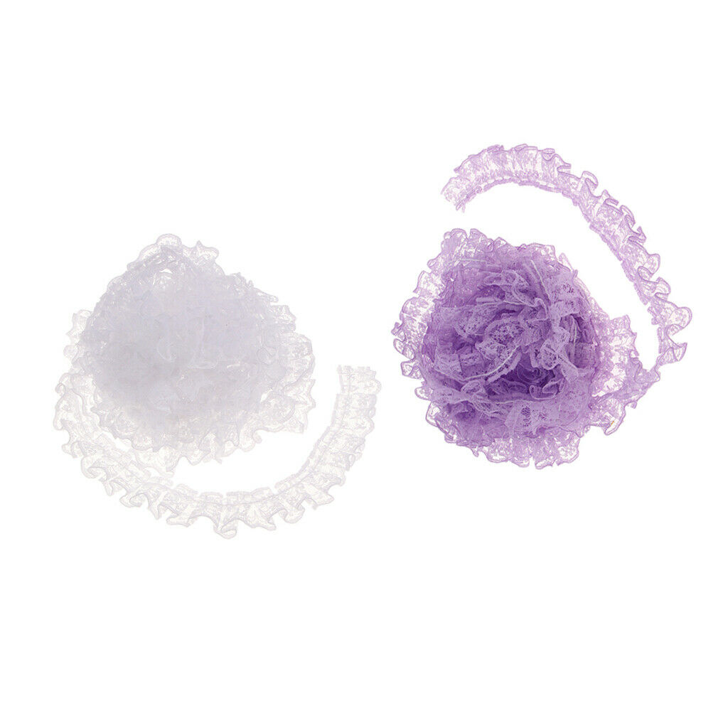 2 pieces 5 yards ribbon flowers elastic lace trim craft accessories