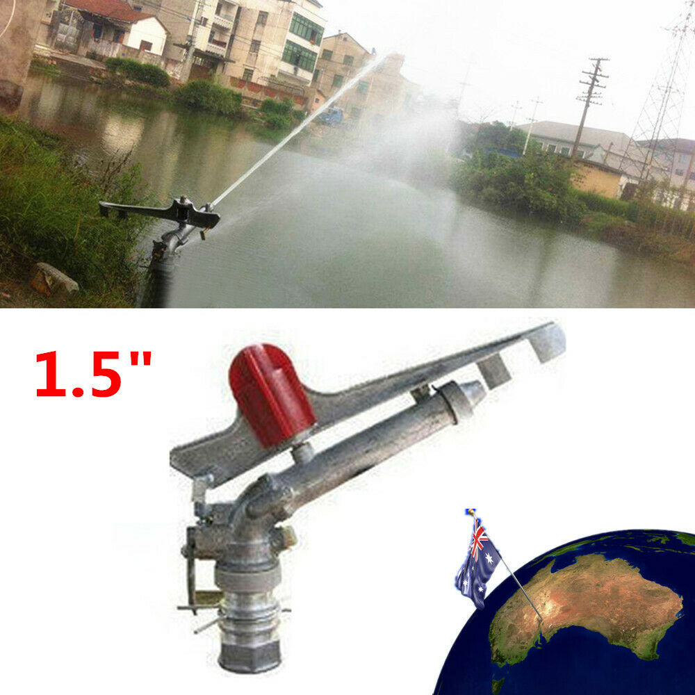 1.5" 360Â° Adjustable Impact Sprinkler Large Area Water Irrigation Spray AU Stock