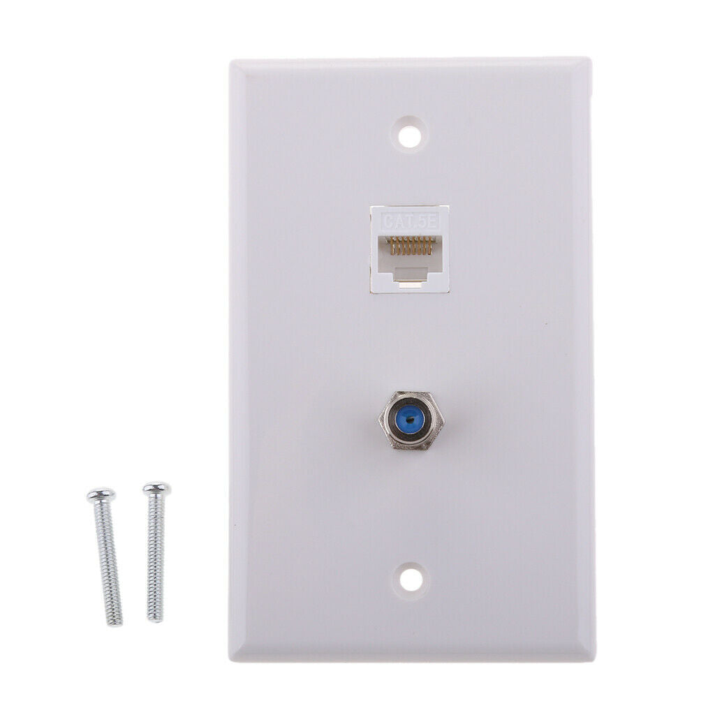Ethernet Coax   Coaxial F Type Wall Plate   Socket Outlet Cover Panel