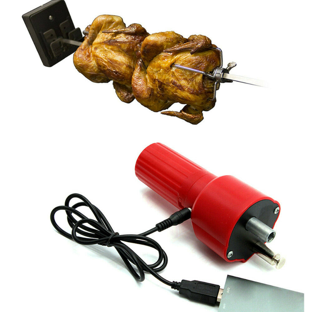 2pcs BBQ Roast Barbecue Grill Rotisserie Motor for Outdoor Picnic W/ Boost