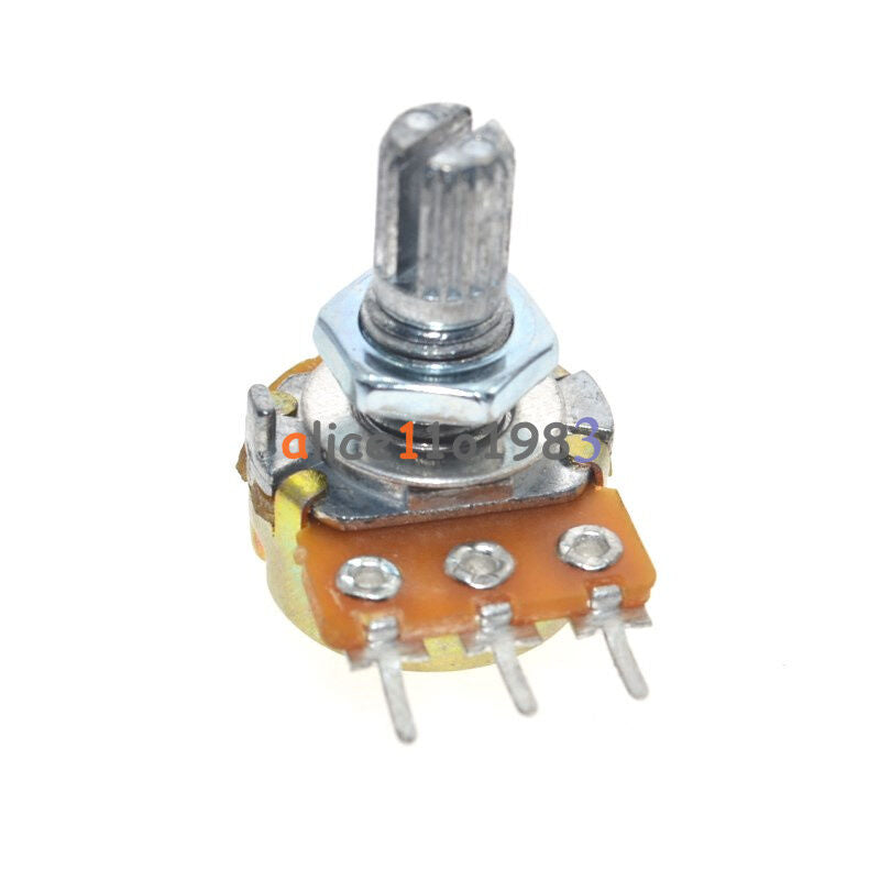 10PCS B20K OHM Linear Taper Rotary Potentiometer 15MM Shaft 3 Pin with Nuts