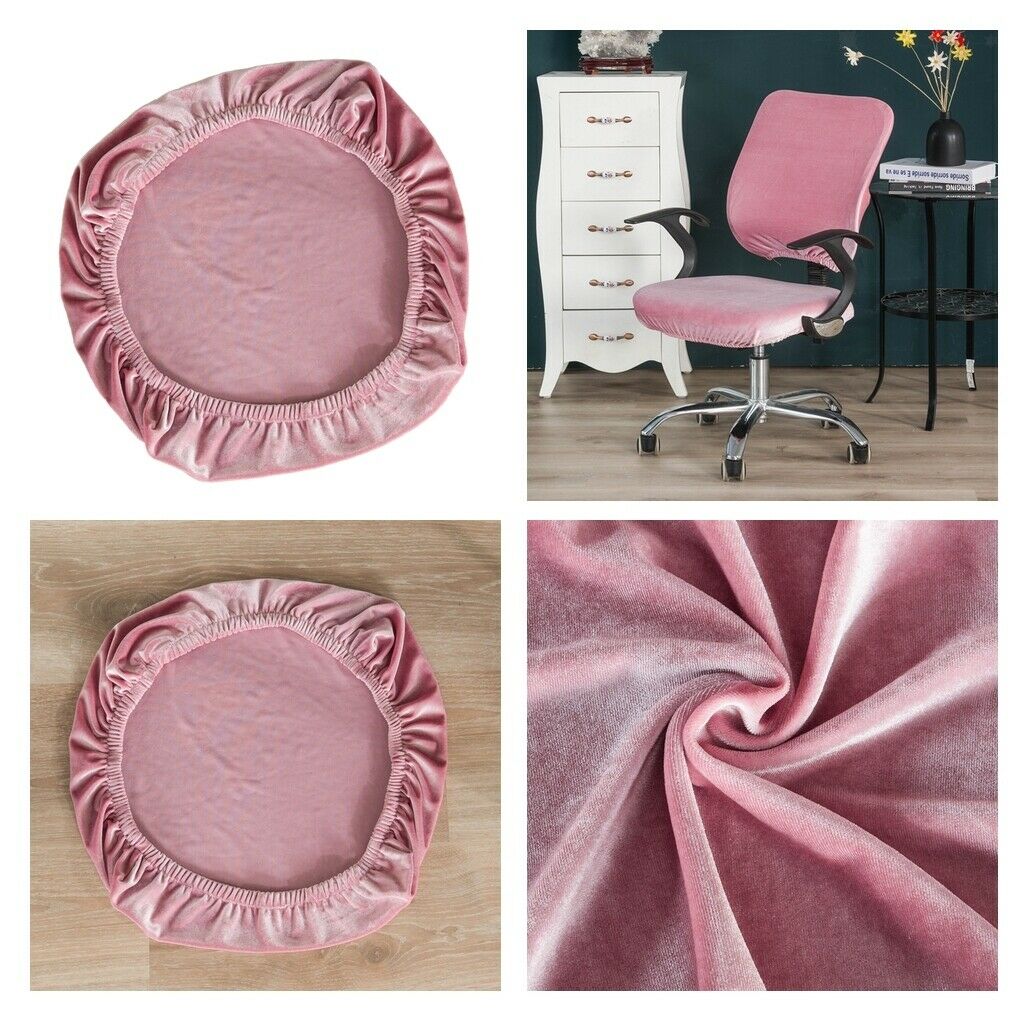 2Pieces Stretch Velvet Chair Covers Seating Slipcovers Protector Decor Pink