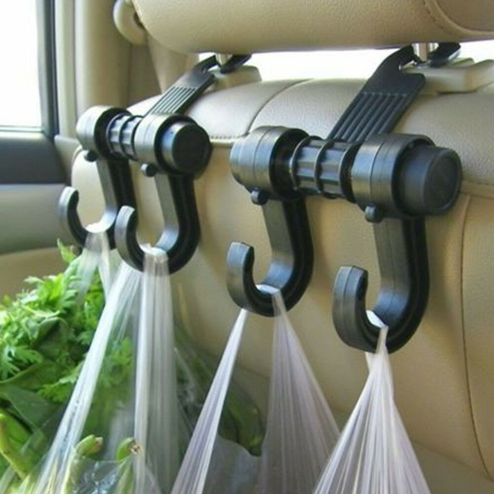 Car Vehicle Coat Hanger Bag Hanger Headrest Seat Double Hook Holder Organizer C