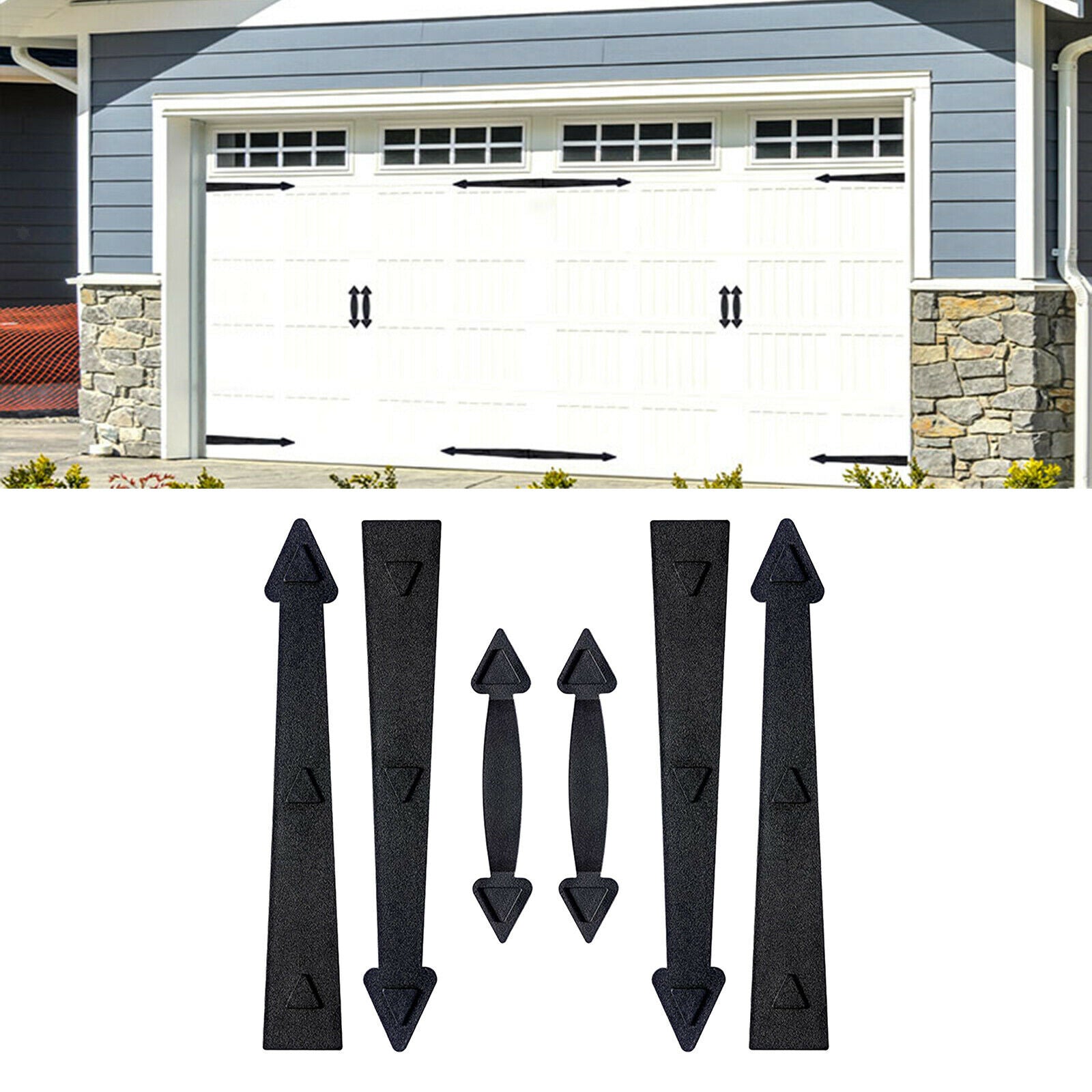 6Pcs Magnetic Garage Door Carriage Hinges + Handle Kit Home Garden Tool