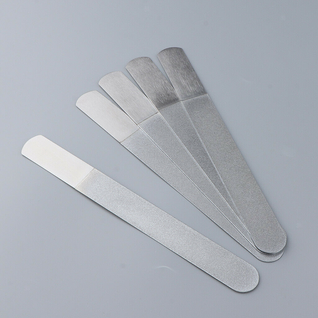 5 Pack Stainless Steel Nail Files with Anti-Slip Handle, Double Sided Manicure