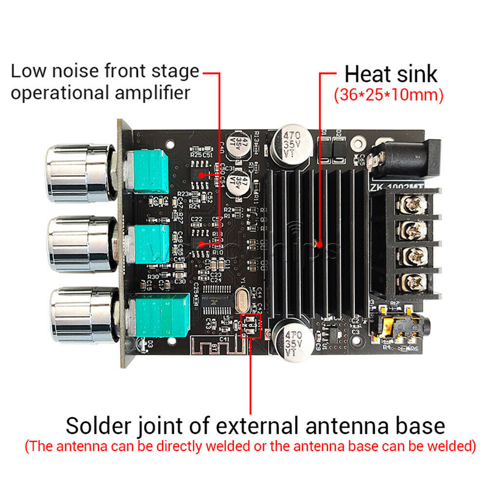 1002MT Mini Bluetooth Digital Amplifier Module Stereo Desktop Audio Amp Board