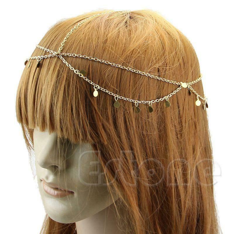 Bohemian Fashion Women Metal Head Chain Jewelry Headband Head Piece Hair Band