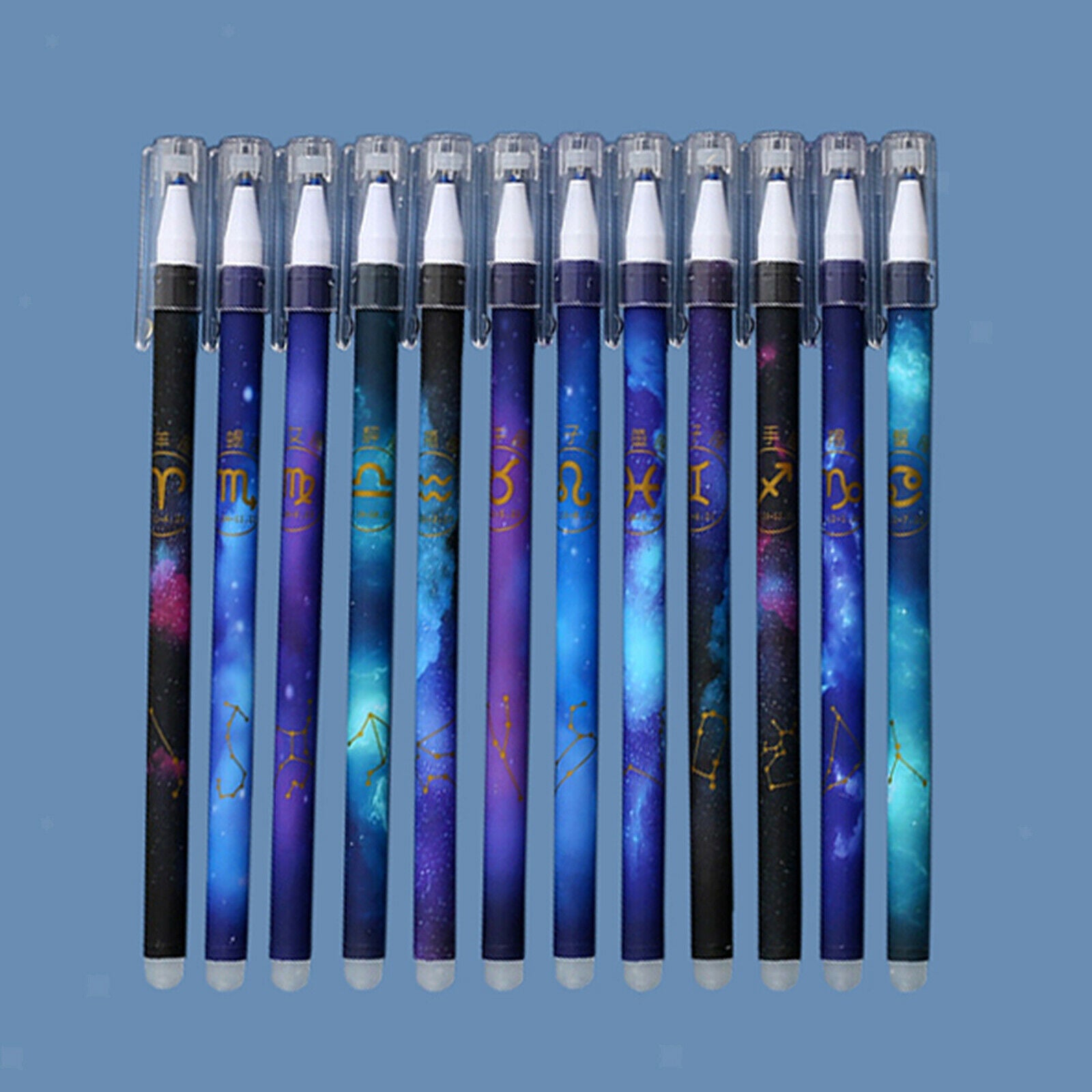 12x Constellation Gel Ink Pens Erasable Pen 0.5mm School Students Stationery