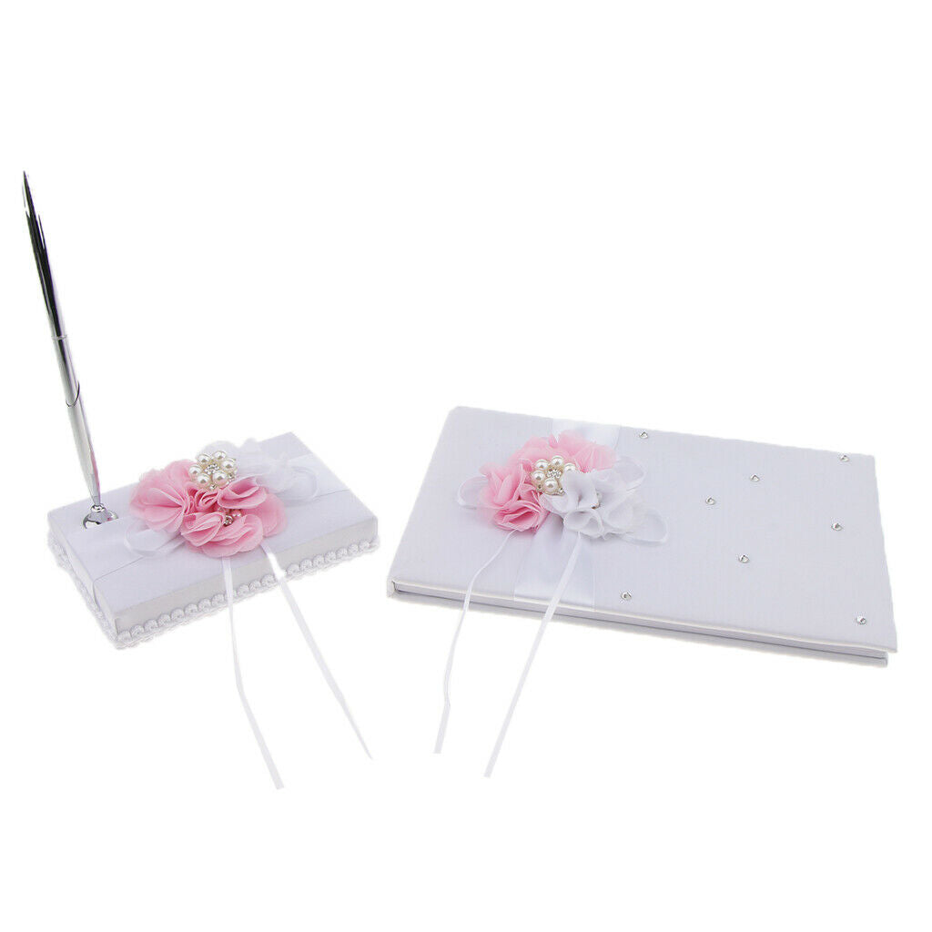 3 Pieces Guest Book Set, Ballpoint Pen, Wedding Pen Stand