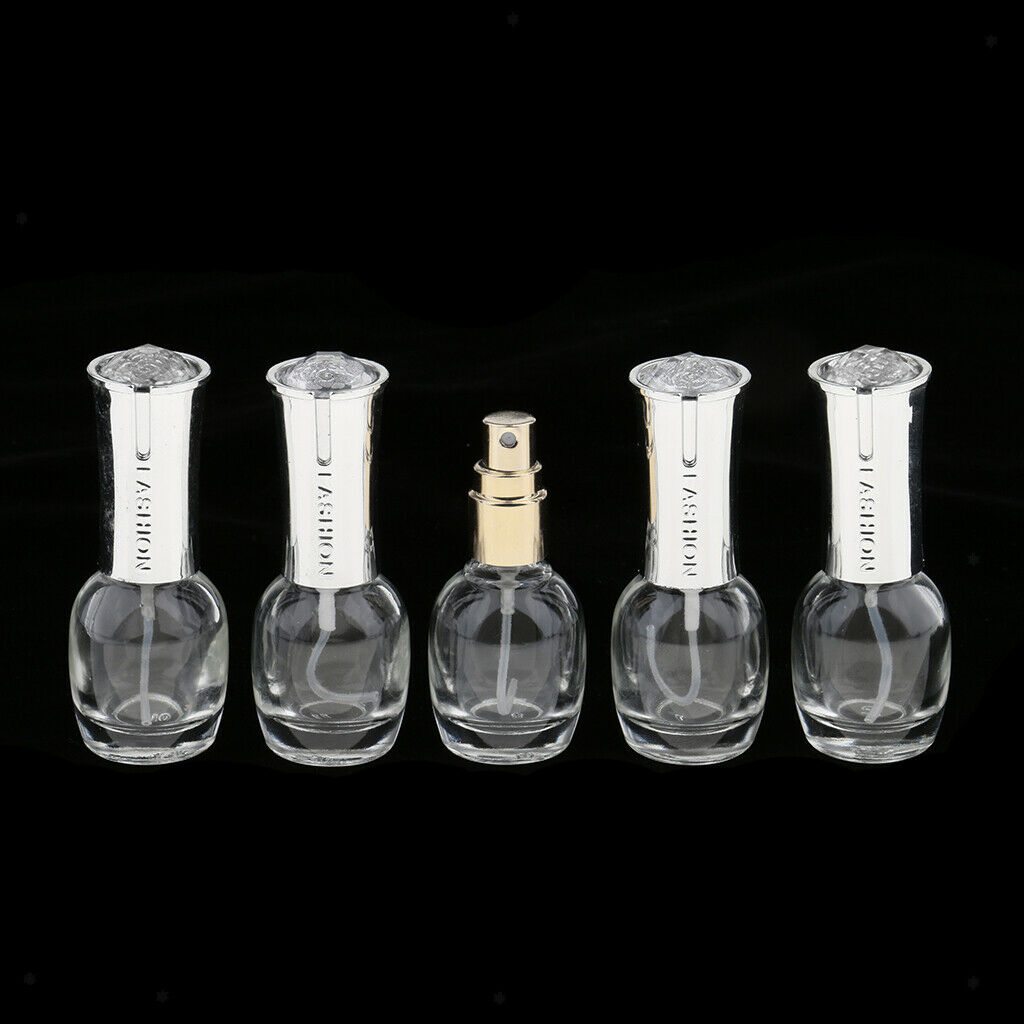 5 Pieces 10 Ml Clear Glass Spray Perfume Bottles, Small Empty Refillable