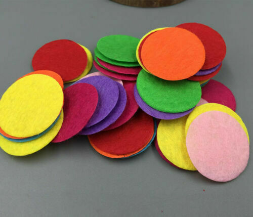 100pcs Mixed Colors Die Cut Felt Circle Appliques Cardmaking decoration 30mm