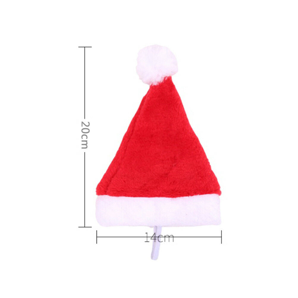 Christmas pet santa hat small puppy cat dog xmas holiday costume ornament.l8