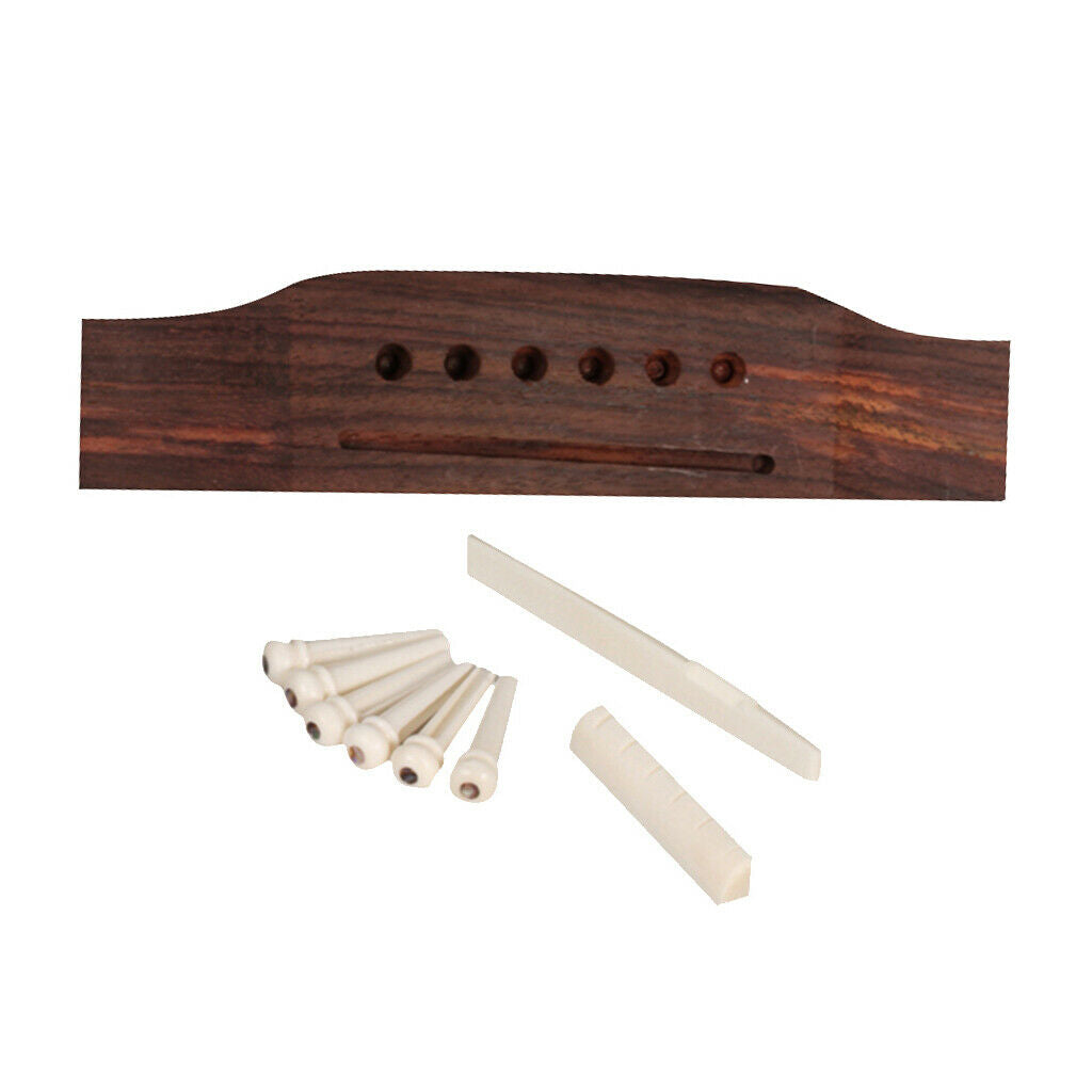 Acoustic Guitar Rosewood Bridge Bone Saddle Nut Pin Endpin 6-String Guitar Parts