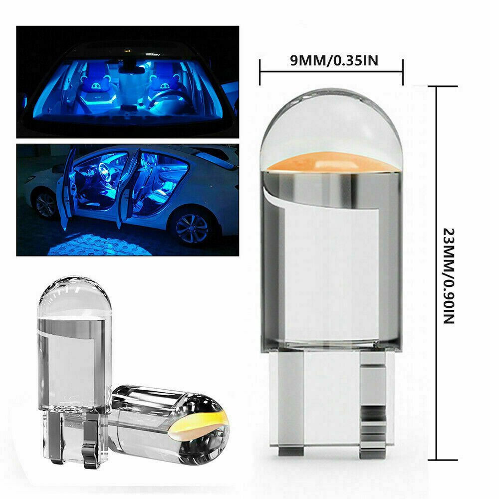 20PCS White T10 194 168 COB Bulb Car W5W Wedge Dash Roof Stop Parker Plate Light