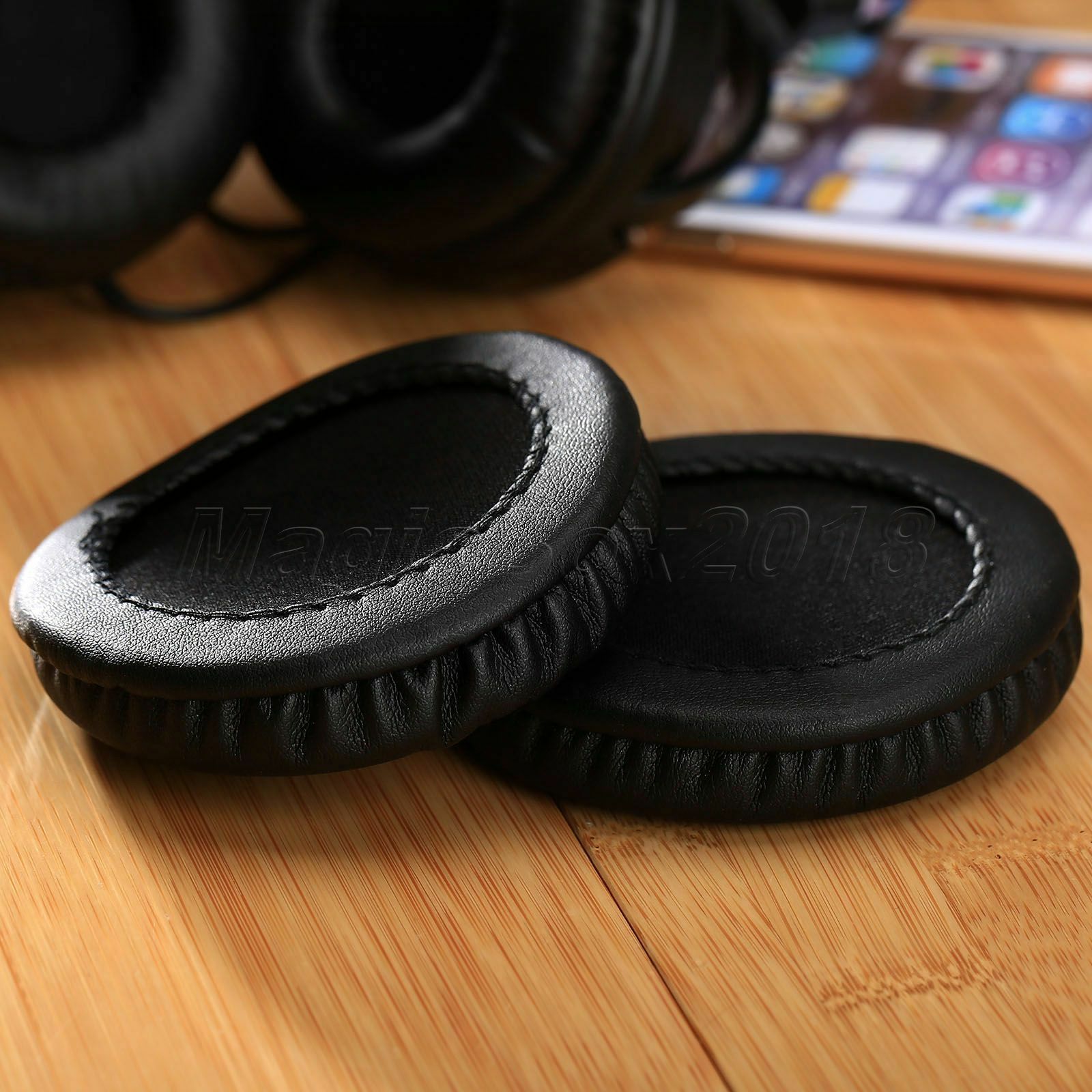 Replacement Leather Earpads Ear Pad Cushion 75mm For SONY MDR-PQ2 Headphones