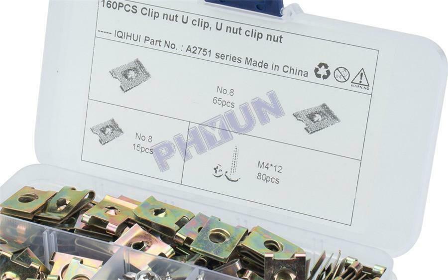 160x No.8 M4*12 U Nuts Fasteners Self Tapping Screws For Car Motorcyle Garden