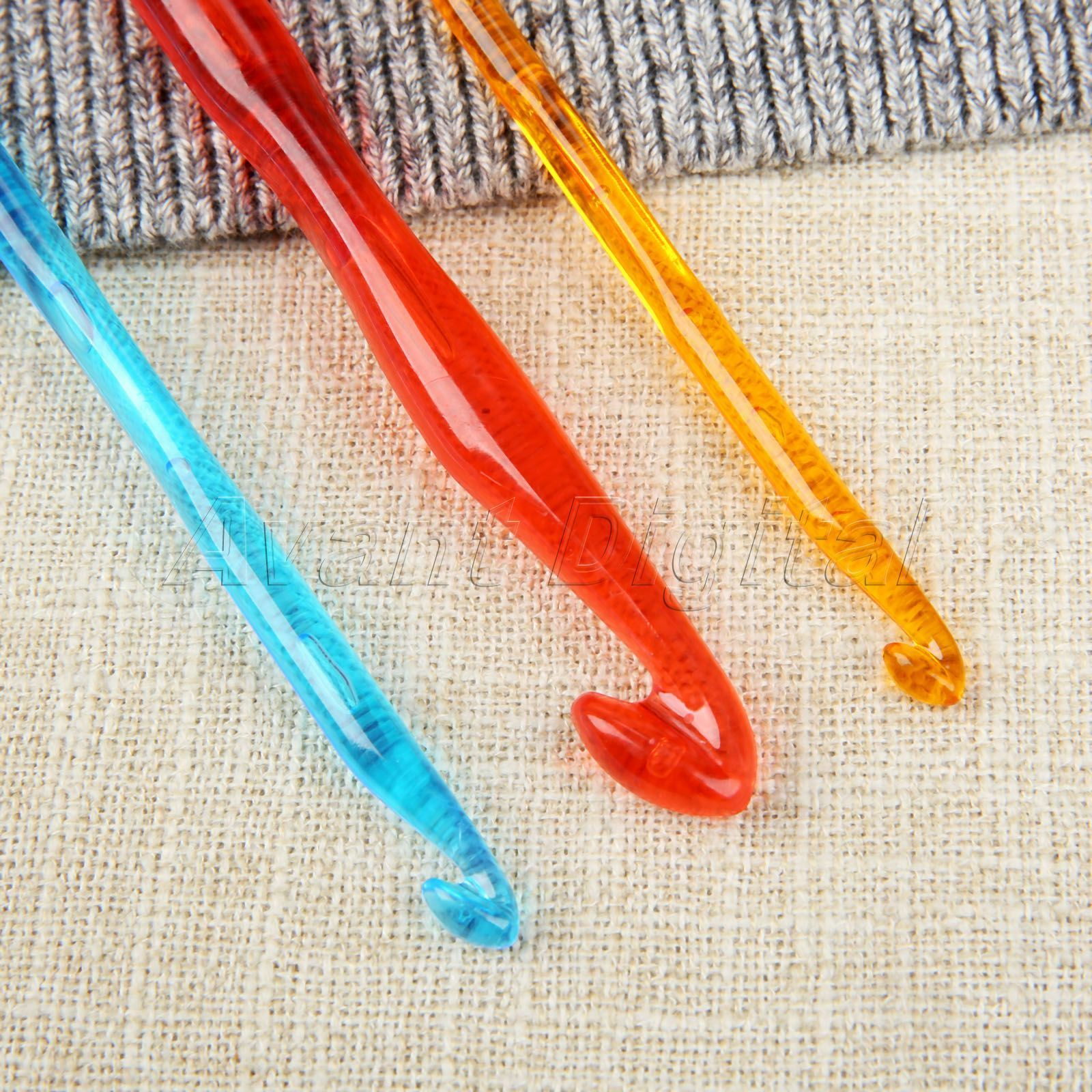 Multicolor Plastic Crochet Hooks Needles Knit Weave DIY Craft Gift 9 PCS/Set
