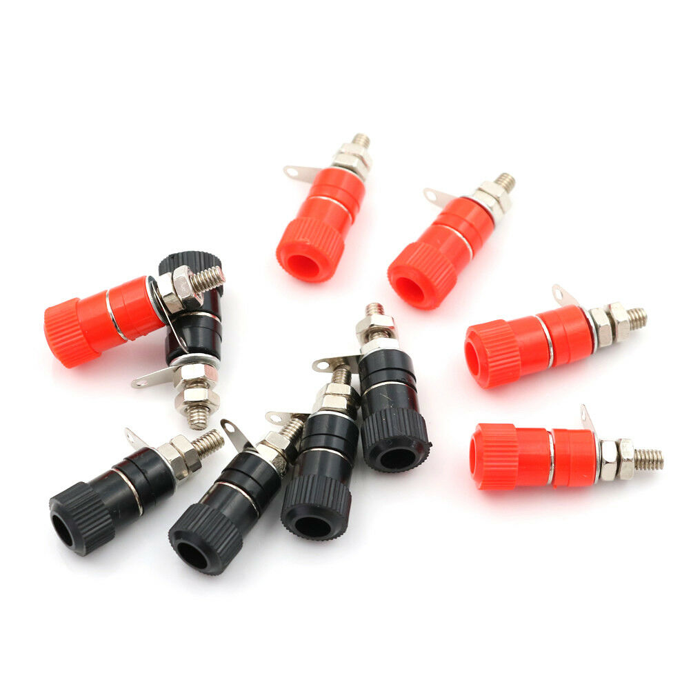 10pcs Red + Black Binding Post for 4mm Banana Plug Power Supply Terminal N.Z XC
