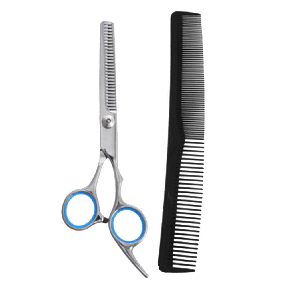 Beauty Hairdresser Hair  Scissor Thinner with Comb Stainless Steel