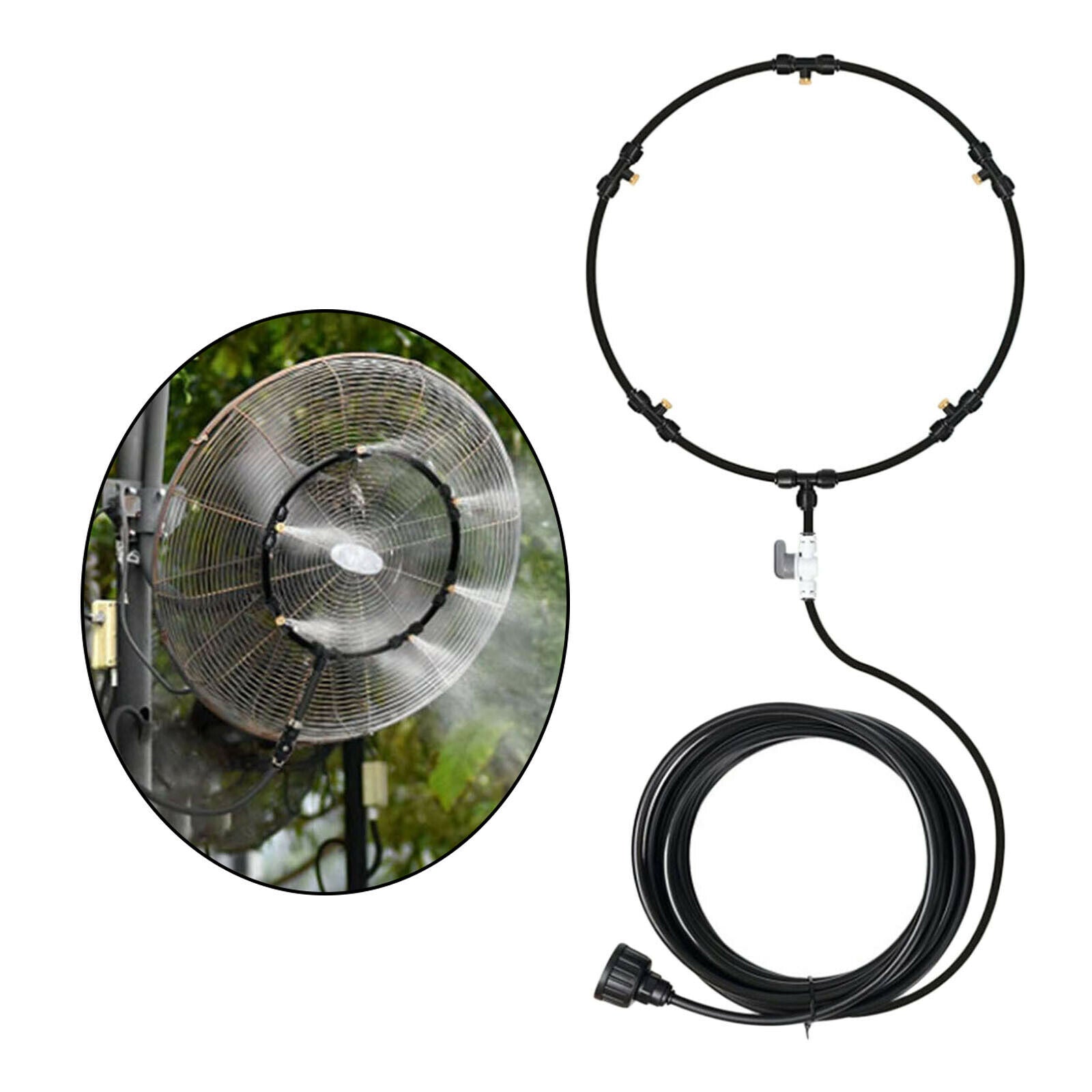 Misting System Water Mist Nozzles Fan Cooling Greenhouse Garden Irrigation