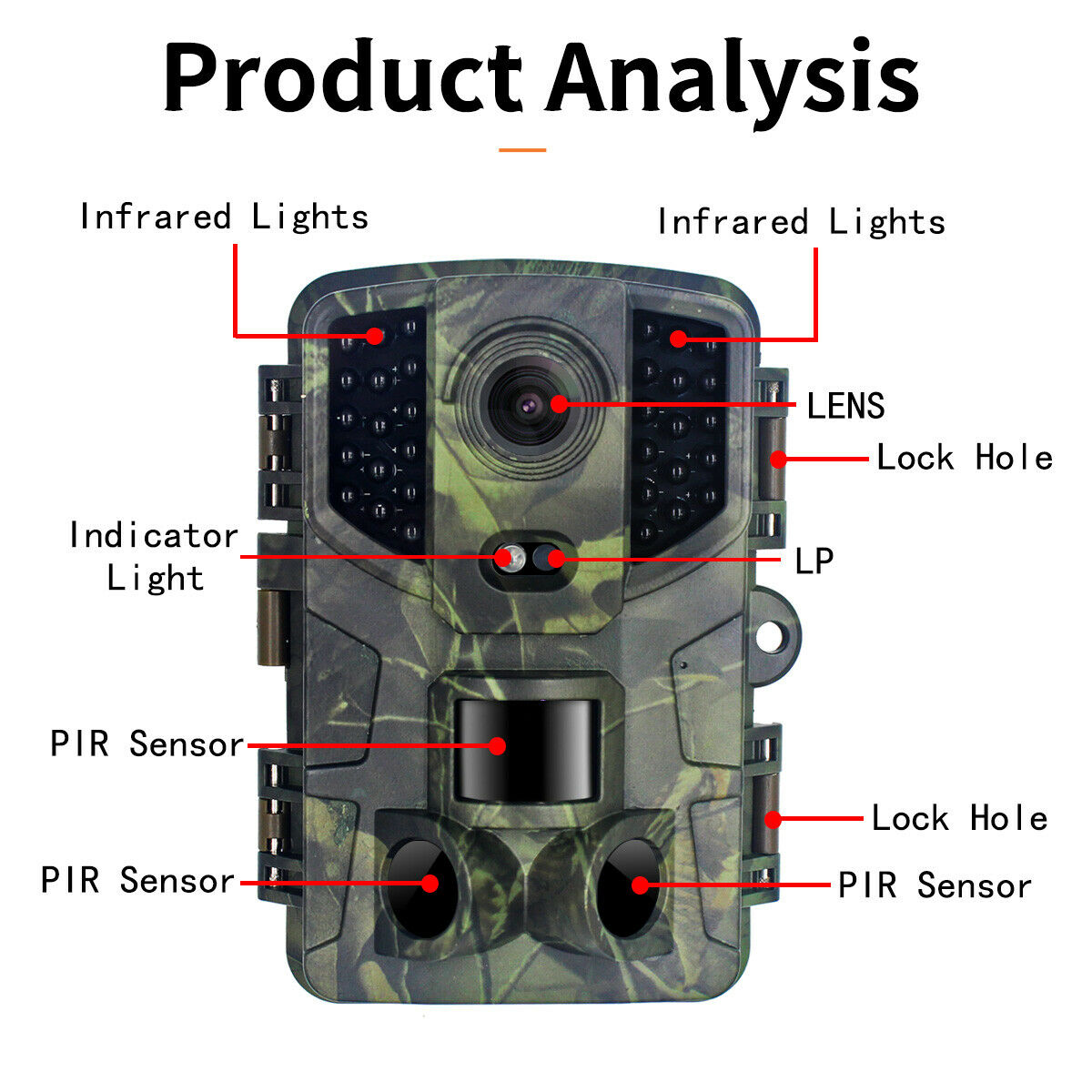Trail Camera 20MP Wildlife 1080P Game Hunting Cam with Night Vision