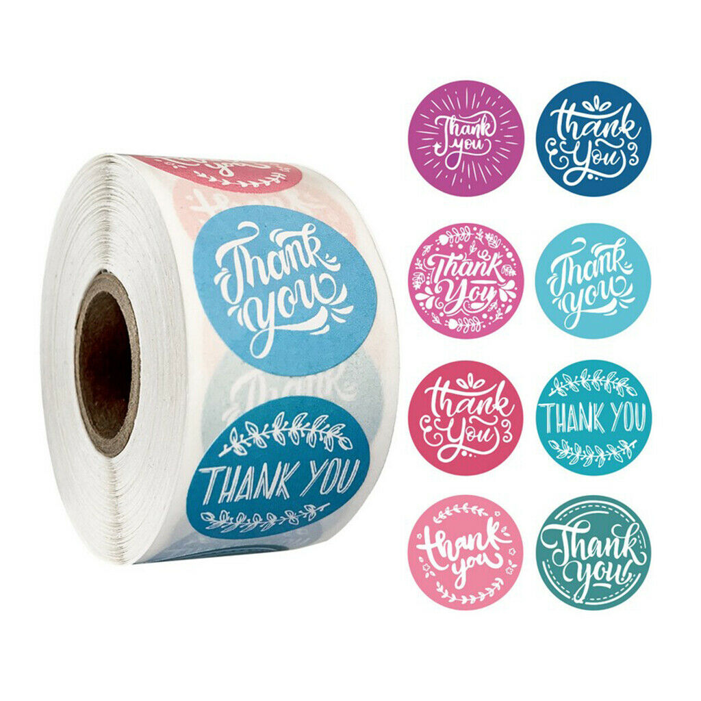 500x Thank You Packaging Sealing Stickers Floral Paper Seals Labels Craft