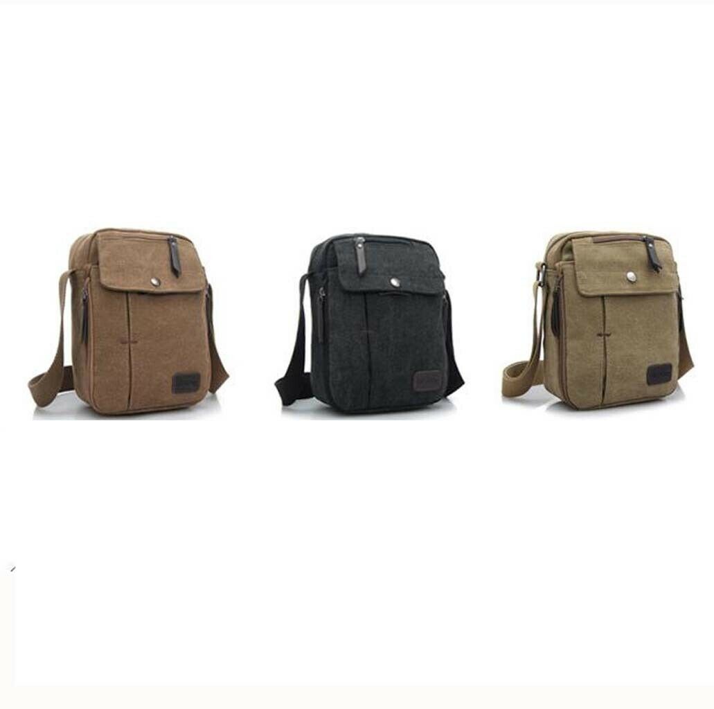 Unisex Fashion Retro Canvas Bag Shoulder Travel Bag Coffee Color