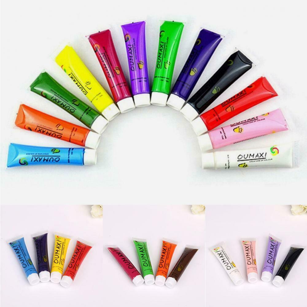 12 Colors 12ml Nail Art Paint Tube Pigment Draw Painting Design Acrylic Tips