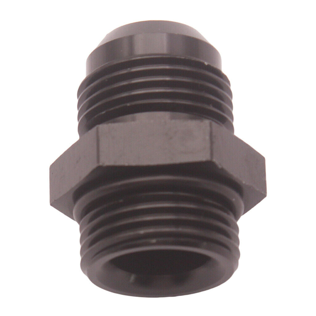 Aluminum ORB-10 O-ring Boss 10AN to AN12 Male Adapter Adapter Fitting, Black