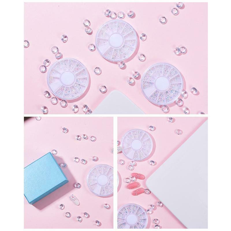 Nail Diamond DIY Glass Sand Rhinestones Beads Iridescent Crystals Long Lasting