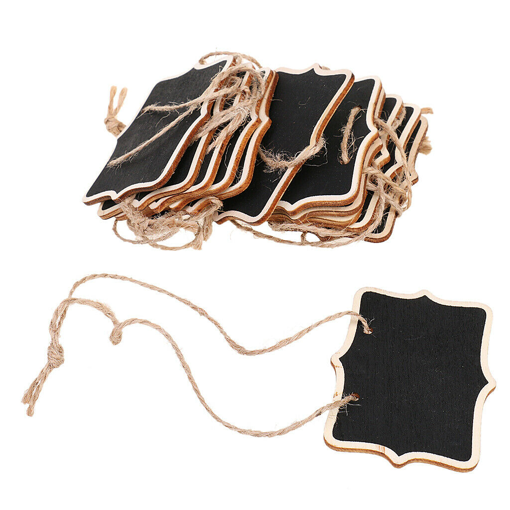 30 Pieces Wooden Plaque sign Hanging Tags Blackboard Chalkboard Memo Party Chalk