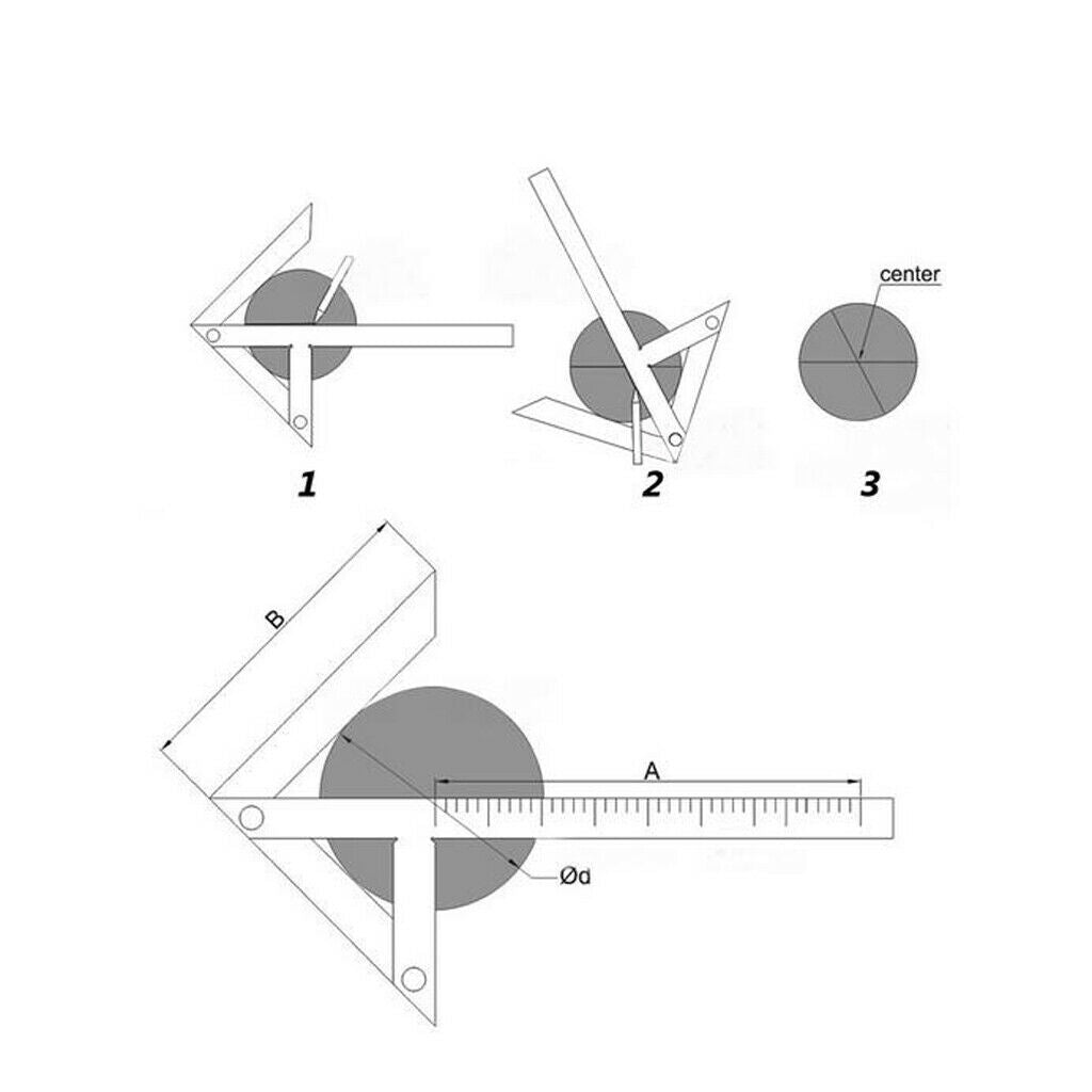 Centering Square 4" Center Gauge Round Bar Center Finder Precision Hardened