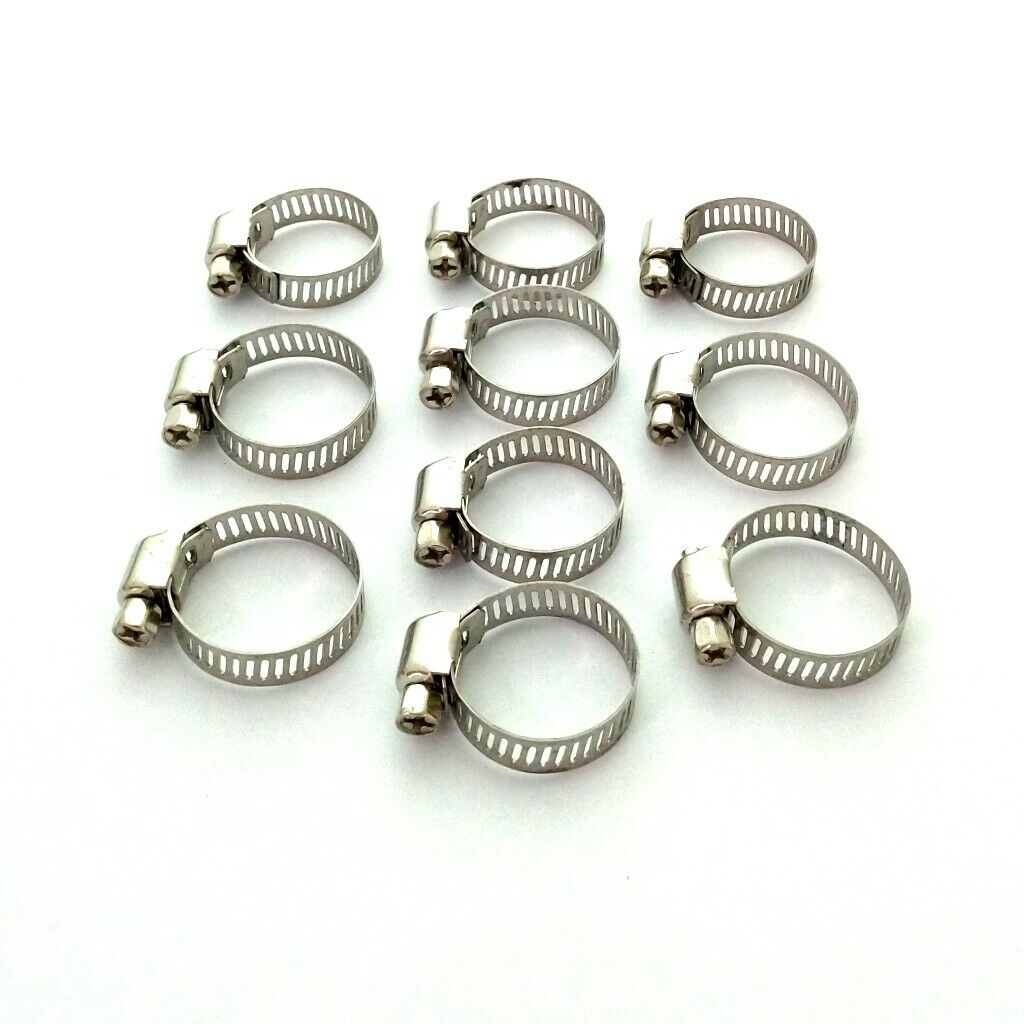 10Pc 16-25mm Adjust Butterfly Steel Jubilee Fuel Hose Clamps Clip Tube Clamp