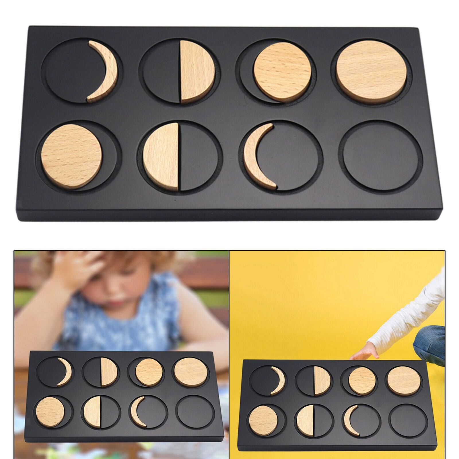 Montessori Toys Phases of Moon Puzzles Board Toys for Kids Early Educations