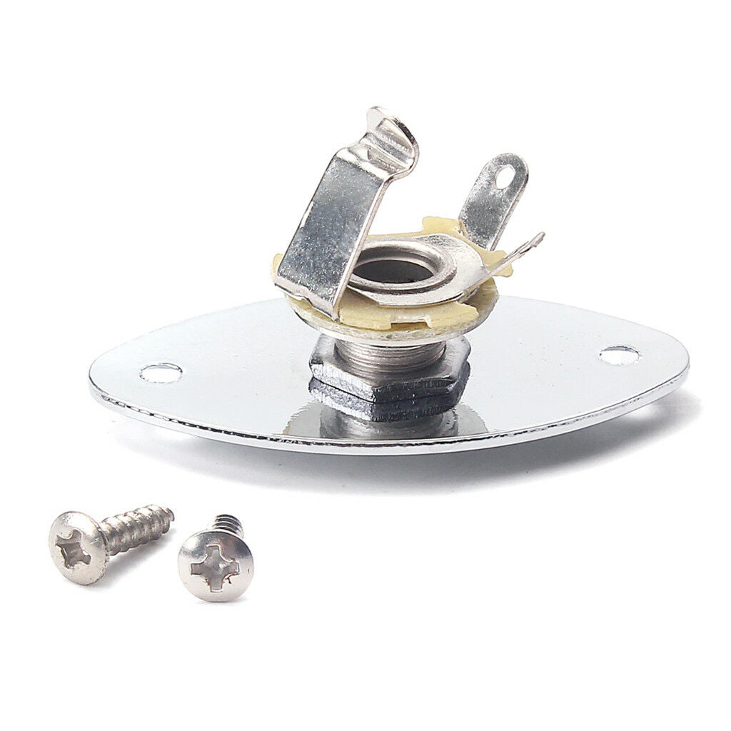 Flat 6.35mm 1/4'' Guitar Output   Plate Socket for Electric Guitar Bass