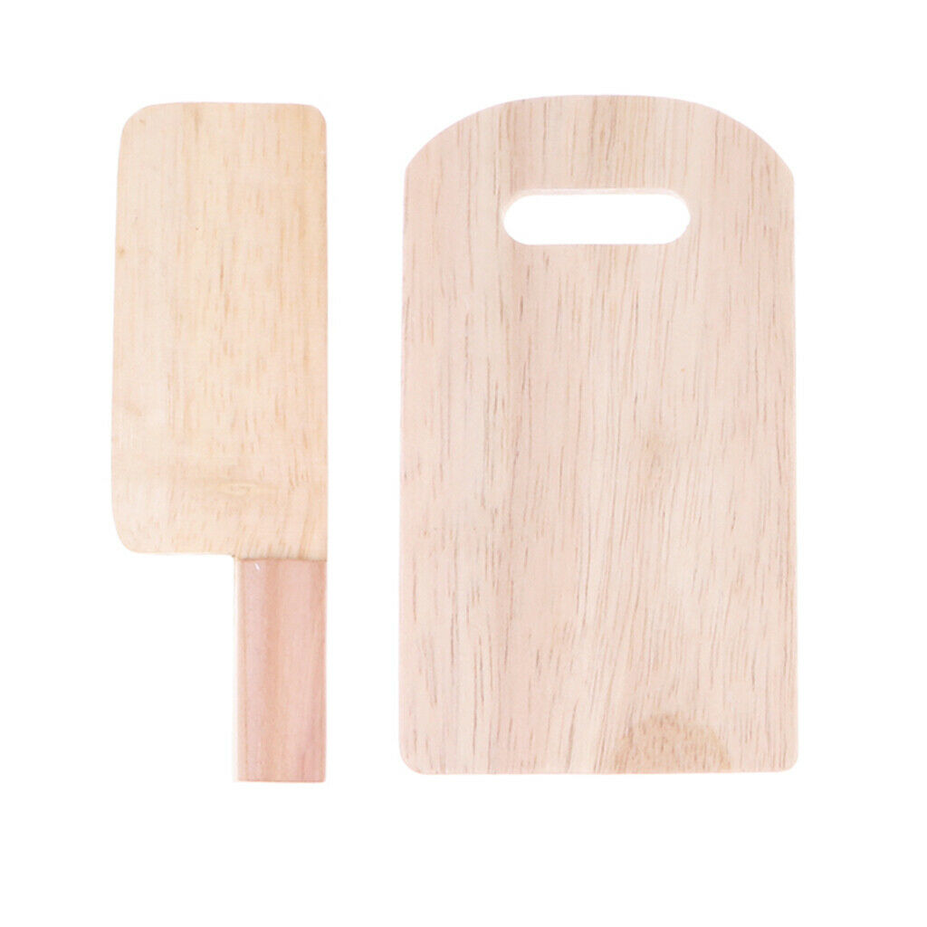Pretend Play Wooden Chopping Board Cutter Saucepan Kitchenware Child Fancy