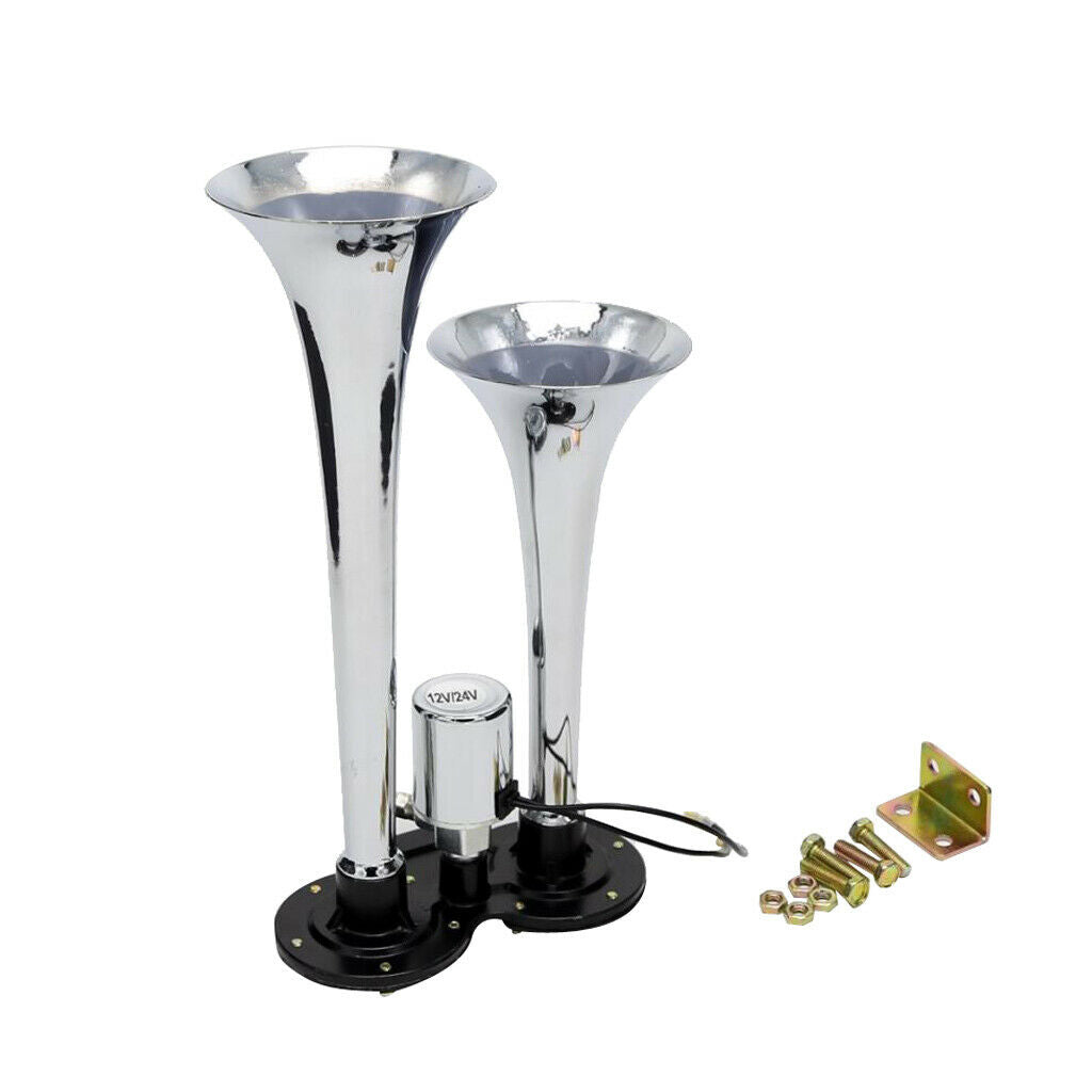 12V/24V DC Dual Trumpet Air Horn Compressor Kit - Super Loud 150db Car Truck RV