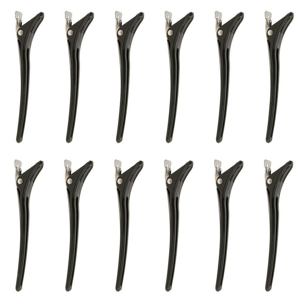 12PCS Hairdressing Hair Clips Barber Alligator Hair Grip Clamp Hairpins