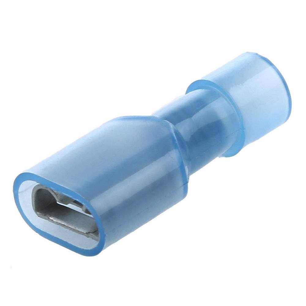 50Pcs 16-14AWG Wire Insulated 6.3mm Female Spade Crimp Terminal Connector Blue