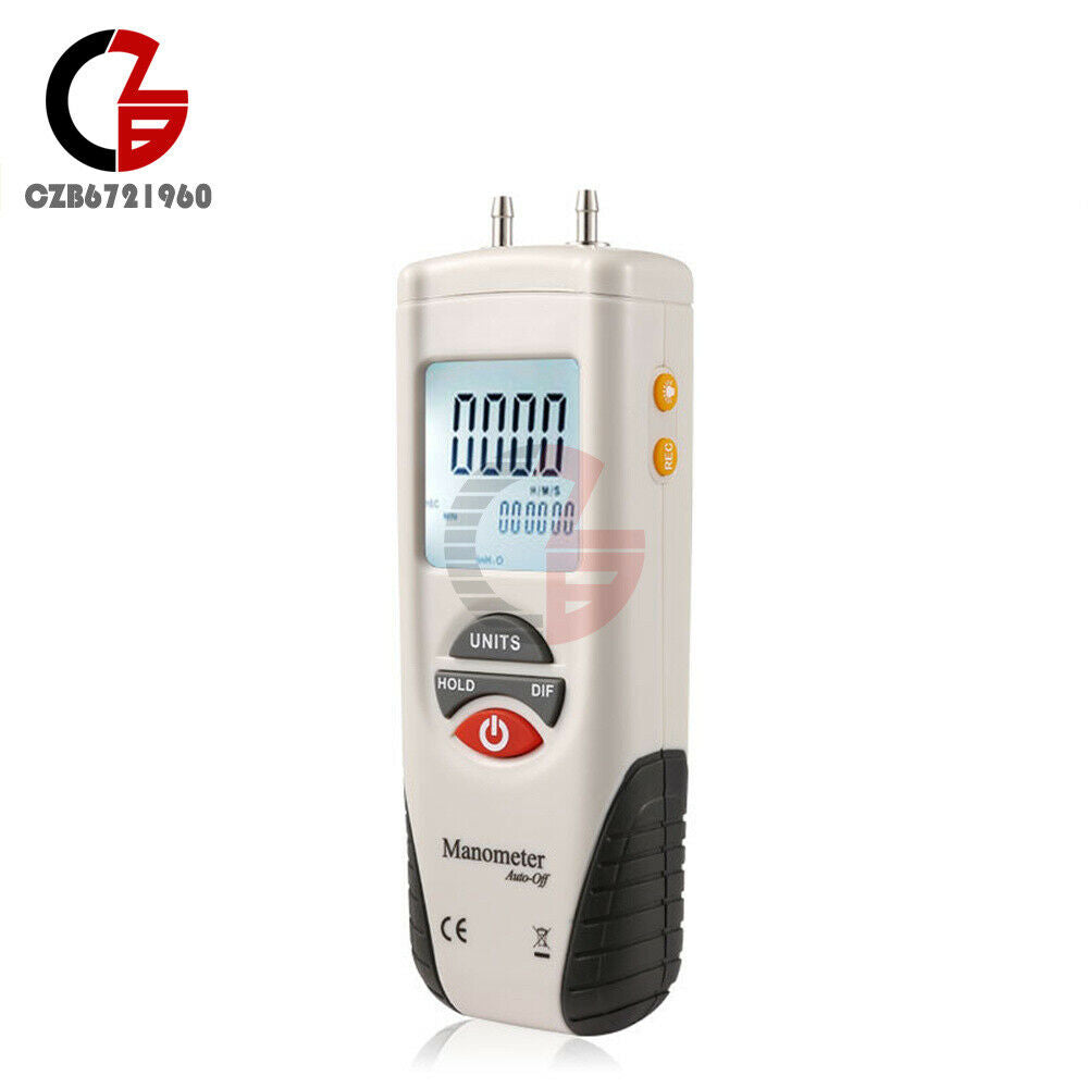 Hti HT-1890 Digital Manometer,Dual Port Air Pressure Gauge HVAC Gas Teste Meter