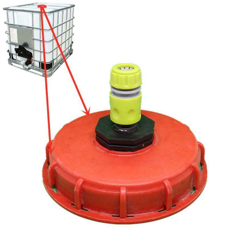 Plastic IBC Tank Cap Cover Lid Bung Adapter with Water Injection Connector Plug