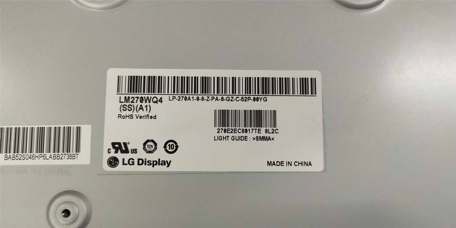 27.0" LG 2560(RGB)×1440 Resolution LCD Screen panel LM270WQ4-SSA1