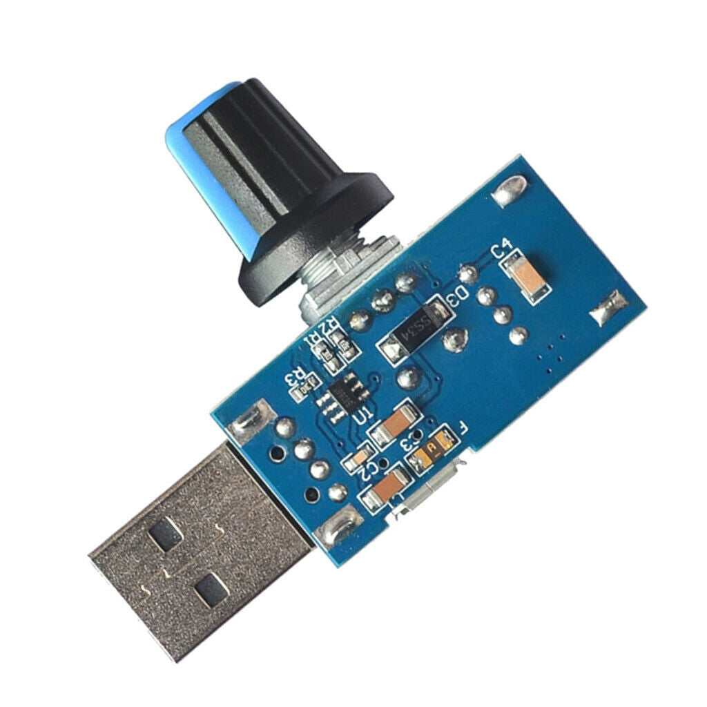 Mute USB Fan Motor Speed Controller Volume Regulator Switch DC 4V-12V 5W