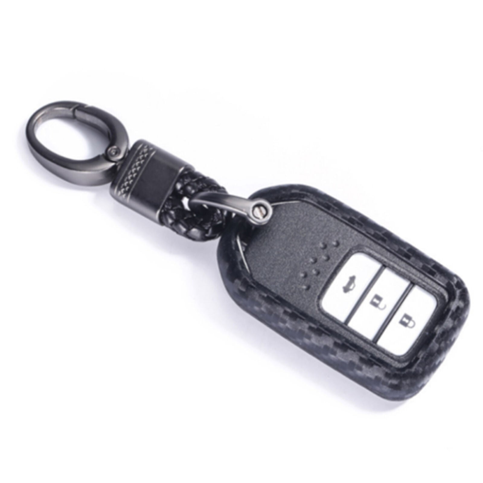 Carbon Silicone Car Key Fob Case Cover Holder Keychain Fit Accord CRV HRV Civic