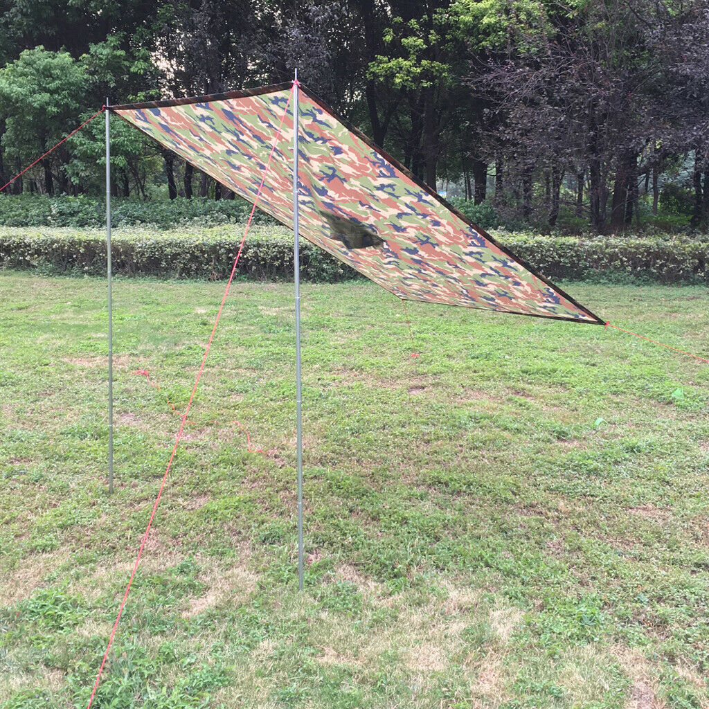 Waterproof Hooded Ripstop Rain Poncho   Camouflage Camping Raincoat