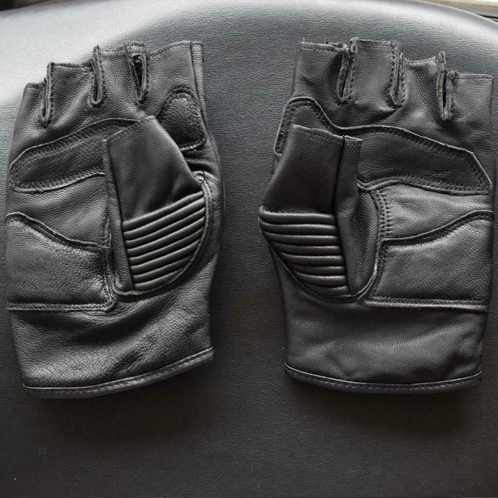 Carbon Fiber Motorcycle Half Finger Gloves Motorbike Ride Fingerless XL