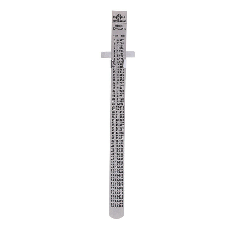 6" Stainless Steel Pocket Rule Handy Ruler with inch 1/32” mm/metric Grad.l8