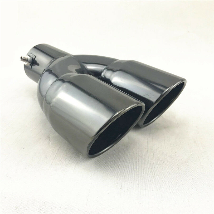 2.5"Inlet Round Dual Exhaust Tip Stainless Steel Car Muffler Tail Pipe Universal