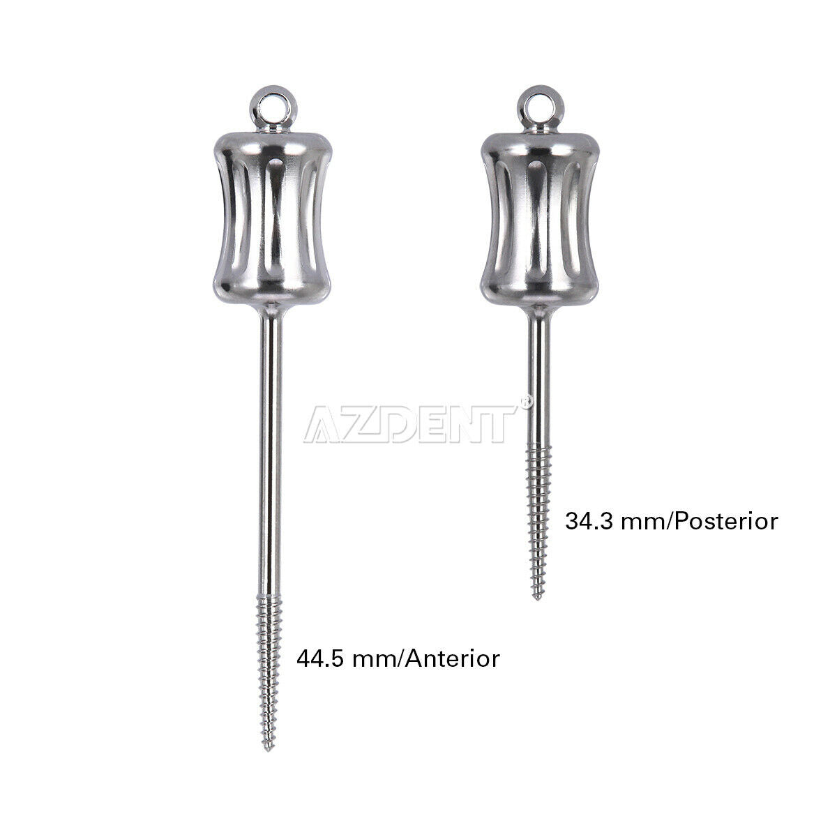 2pcs Dental Extractor Apical Root Fragments Drills Stainless Steel (Short+Long)