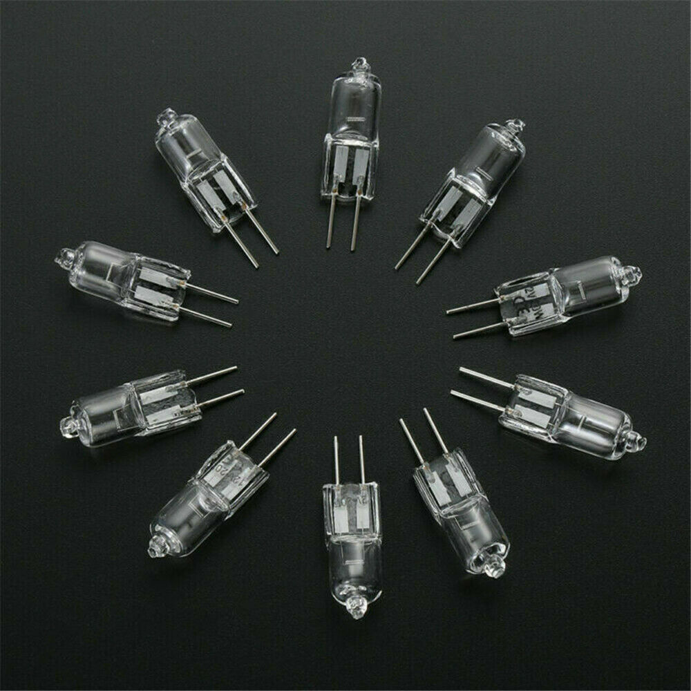 10 PCS 10 Watt 12 Volt Halogen Light Bulbs G4 Base Bi-Pin 12V 10W T3 JC Lamp
